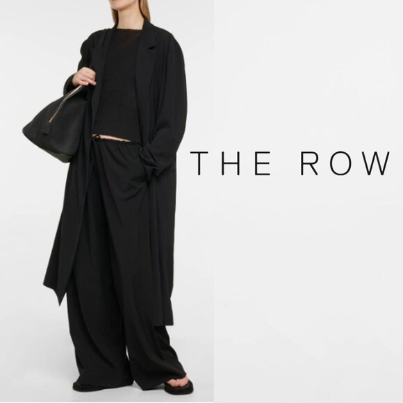 THE ROW The Barrie Virgin Wool black Drawstring pants L NWOT - Picture 1 of 16